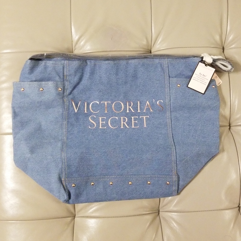 Victoria's Secret Denim Shoulder Bag Tote NWT